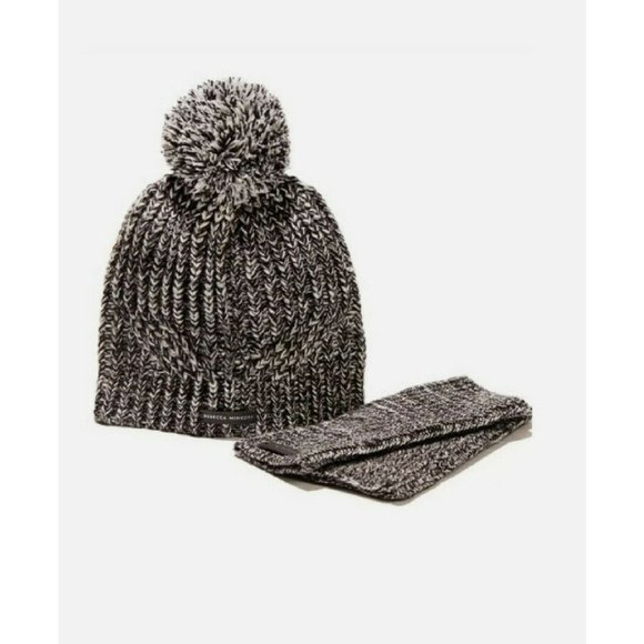 Rebecca Minkoff Accessories - Rebecca Minkoff Women's Marled Pom Pom Beanie Hat & Arm Warmer Set, One Size NEW